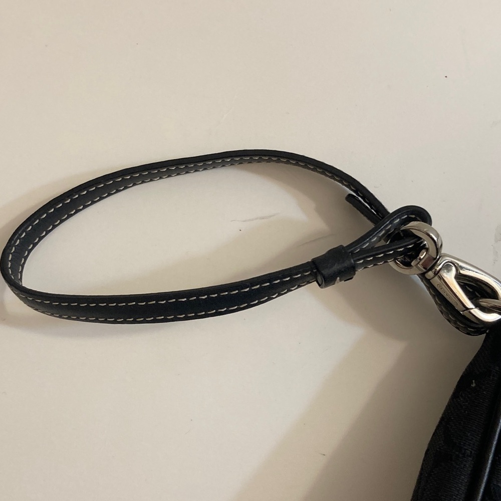 Vintage coach Demi mini handbag in black canvas and leather - Picture 10 of 11